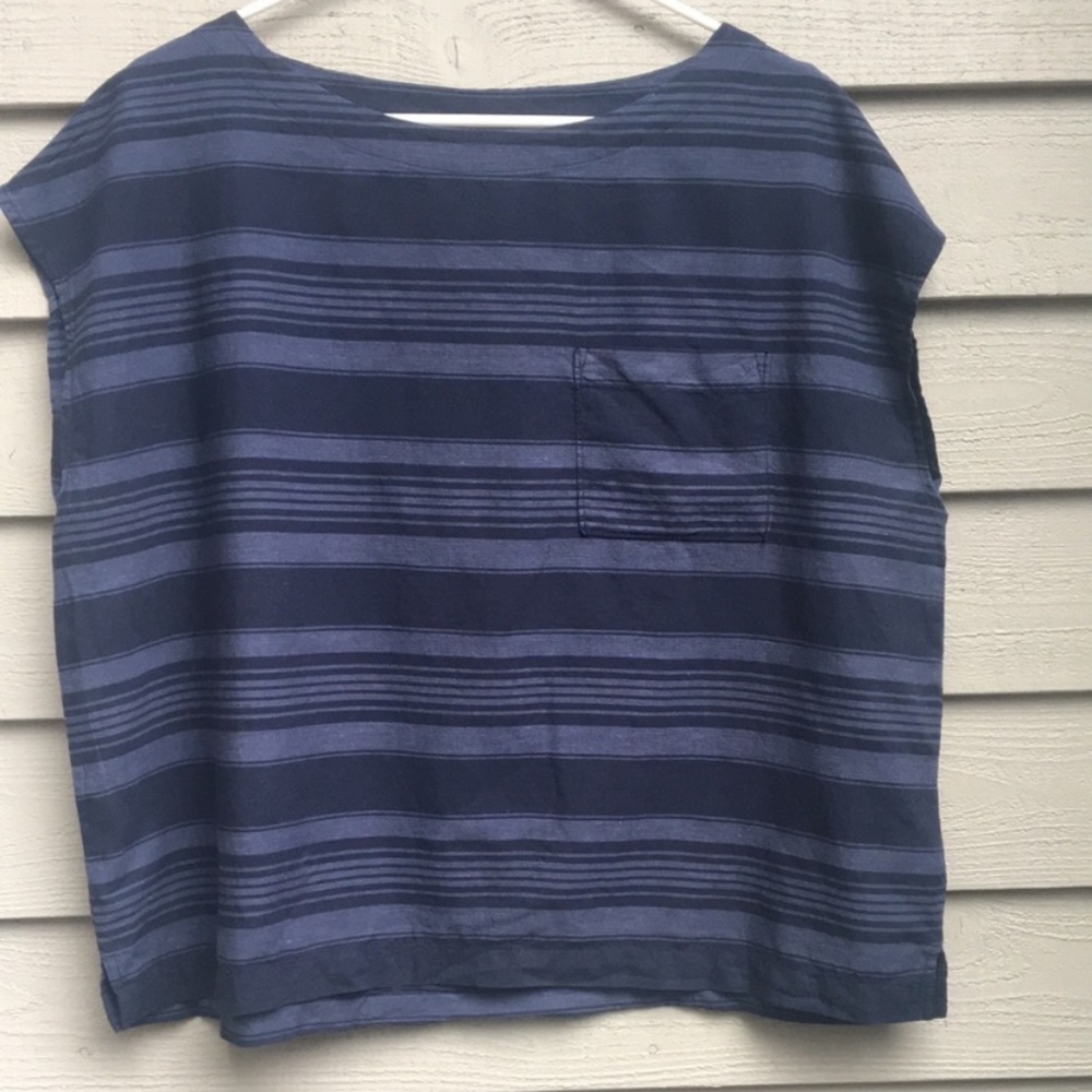 Patagonia XL cotton hemp navy top EUC